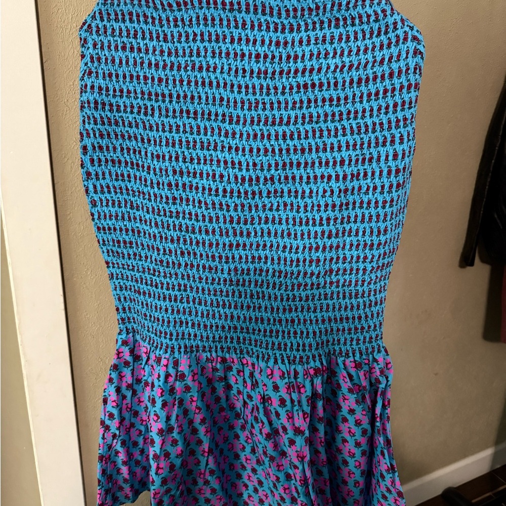 J. Crew Blue and Pink Floral Knit Mermaid skirt